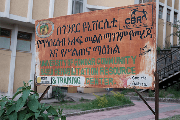 a sign post in Amharic