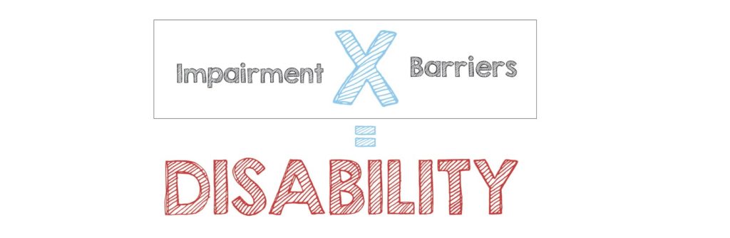 Impairment multiplied by barriers equals disability