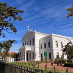 An old beautiful white building at Stellenbosch University